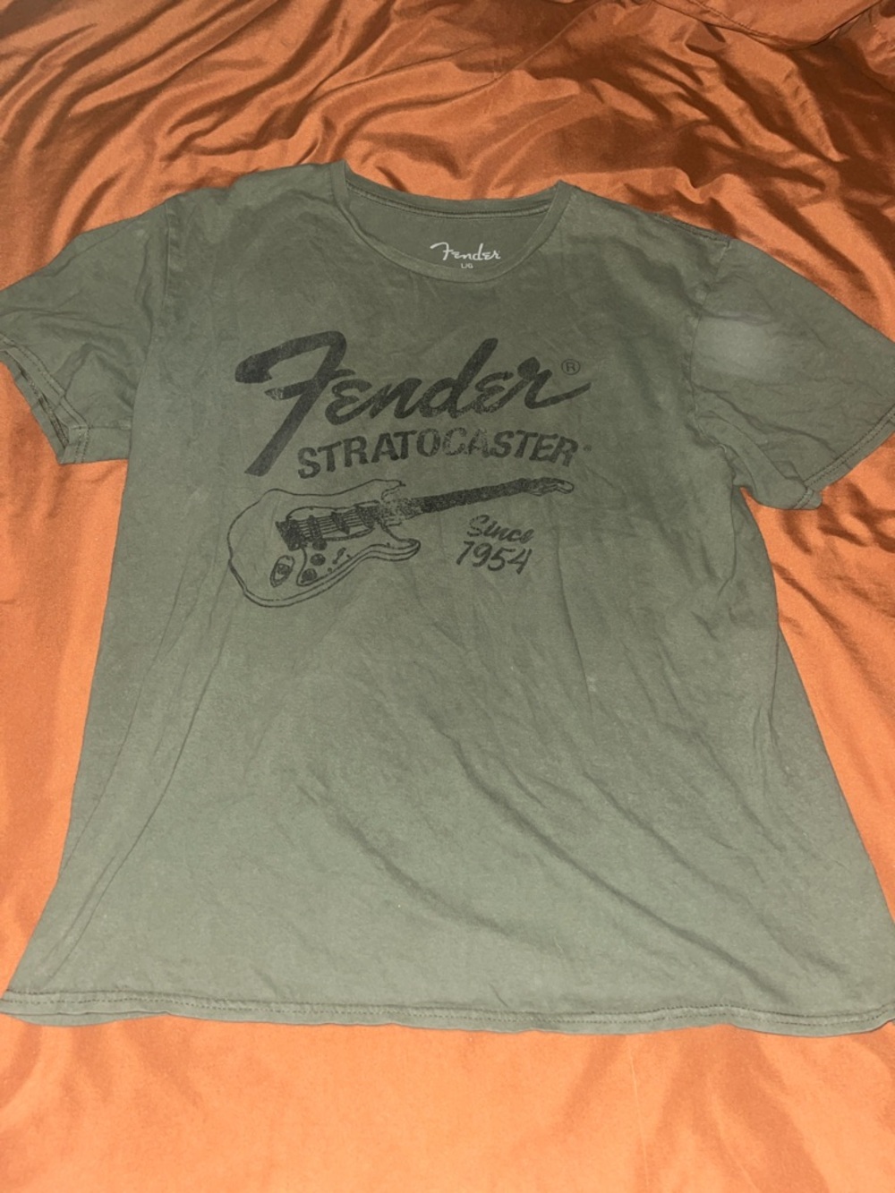 Fender Olive Green Stratocaster Graphic Tee